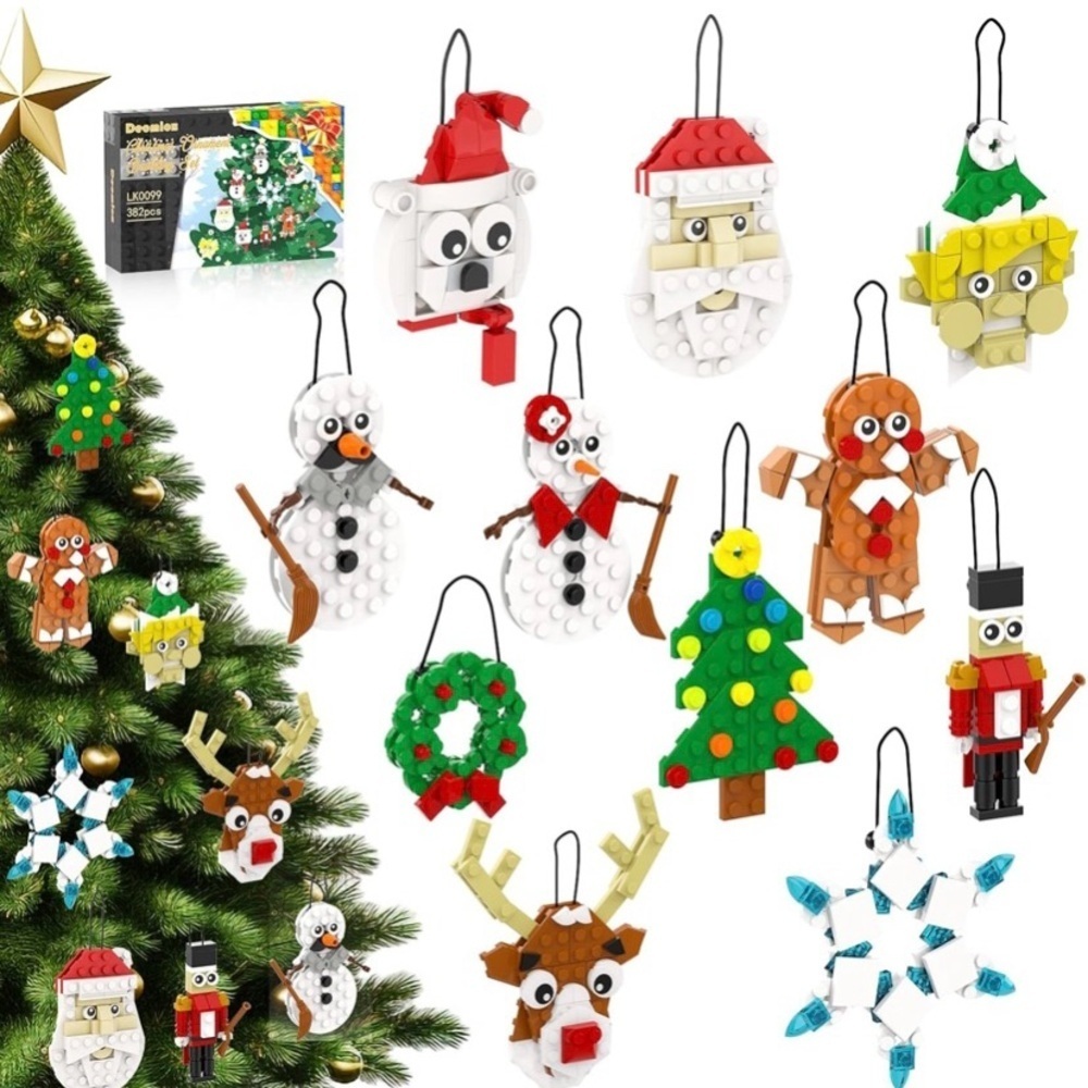 NEW - Christmas Ornaments Building Set, 382pc Christmas Tree, Wreath,Nutcracker